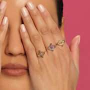 Single Evil Eye Ring With Diamond